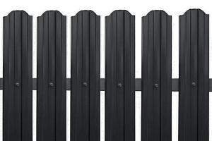 Металлический штакетник Двухстороннее окрашивание 0,45, М-образный профиль, RAL 7024 «Графит»