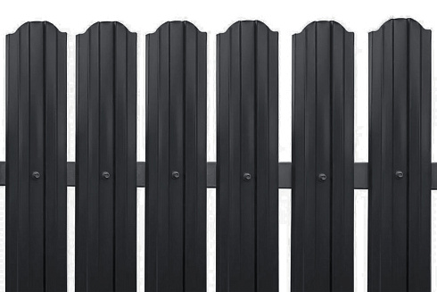 Металлический штакетник Двухстороннее окрашивание 0,45, М-образный профиль, RAL 7024 «Графит»