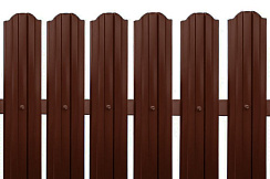 Металлический штакетник Одностороннее окрашивание 0,45, М-образный профиль, RAL 8017 «Шоколад»