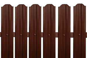 Металлический штакетник Одностороннее окрашивание 0,45, М-образный профиль, RAL 8017 «Шоколад»